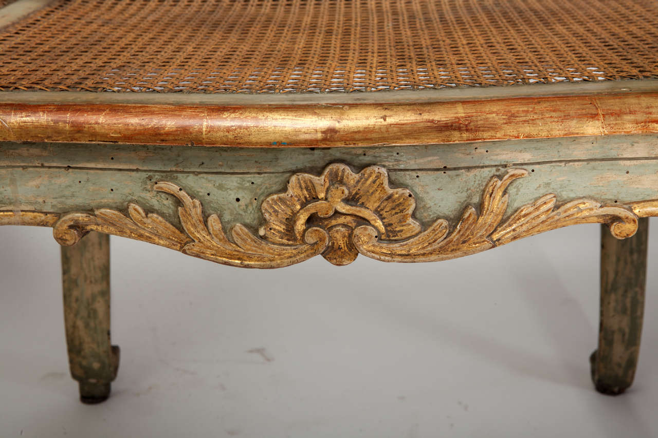 Fine Italian 18th Century Parcel-Gilt and Painted Canape 2